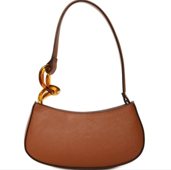 No Boundaries Women's Top Zip Shoulder Bag, Cognac - Picture 1 of 5